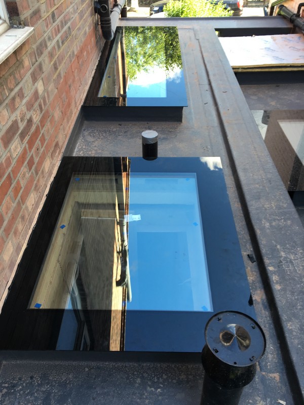 Multiple flat roof skylights on extension in Streatham Hill